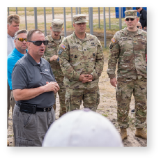 Image of S3I Director Dr. James Kirsch speaking with Soldiers